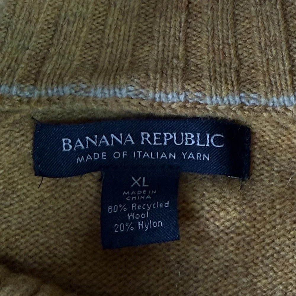 Banana Republic Sweater Mens XL‎ Burnt Orange Pullover Italian Wool Blend SOFT